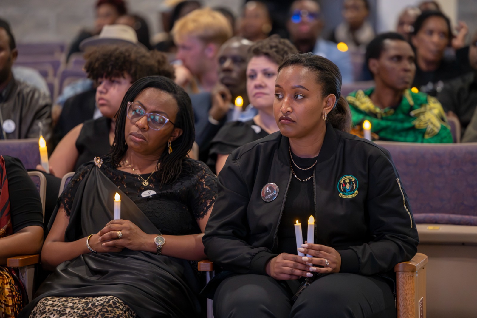 Candlelight vigil participants during Kwibuka 32.