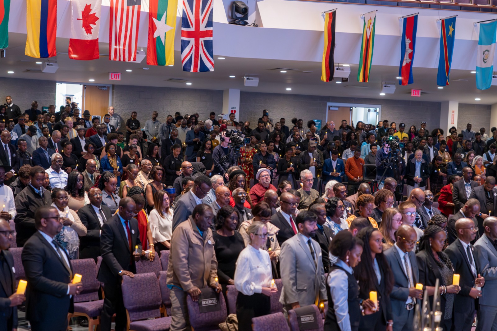 Candlelight vigil gathering during Kwibuka 32.