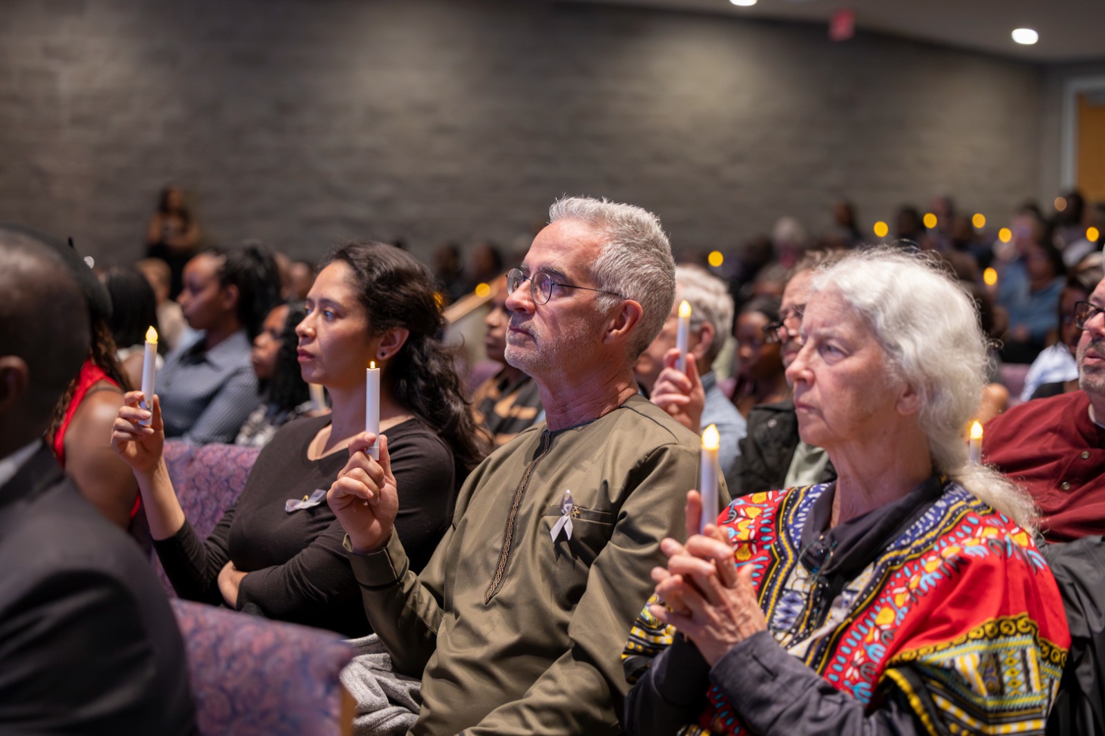 Candlelight vigil participants during Kwibuka 32.