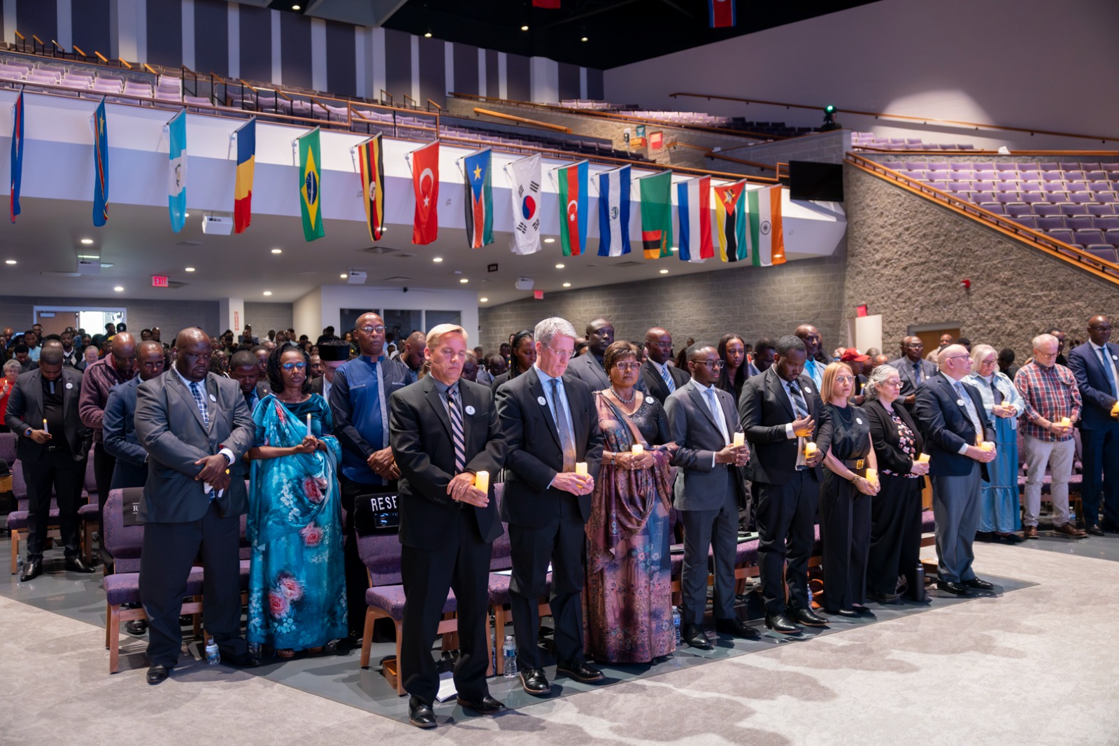Candlelight vigil participants during Kwibuka 32.